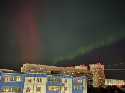 Полярное сияние озарило небо над Якутском 1 декабря