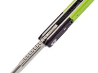 Складной нож Maxace Capsule-2, сталь 10CR15COMOV, рукоять G10, фиолетовый/зеленый