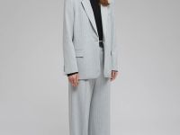 Однобортный жакет в полоску