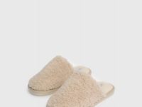 Тапочки с искусственным мехом, Бежевый