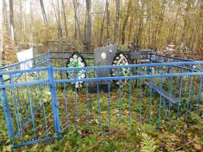 Могила руководителей подпольной комсомольской организации – учителей Лукашова Ивана Егоровича и Фокина Ильи Харитоновича, зверски замученных гитлеровцами 22 февраля 1942 г.