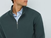 Толстовка с воротником-стойкой на молнии, Зеленый