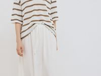 Миди-юбка с эластичным поясом, Белый