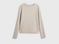 Лонгслив с шёлком, Бежевый