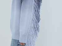 Джемпер с эффектом деграде и бахромой, Синий