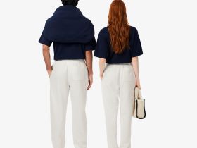 Спортивные хлопковые брюки Lacoste унисекс свободного кроя