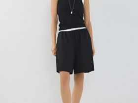 Шорты со льном, Черный