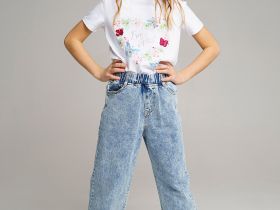 Джинсы-трубы для девочки