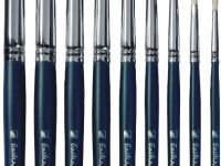 Кисть щетина №7 круглая Альбатрос "Байкал" длинная ручка синяя