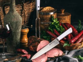 Нож кухонный для тонкой нарезки Samura "Harakiri" (SHR-0045W) 196 мм, сталь AUS-8, рукоять ABS пластик, белый