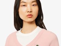 Женский шерстяной свитер Lacoste Relaxed Fit с v-образным вырезом