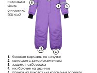 Комбинезон текстильный с полиуретановым покрытием для девочек