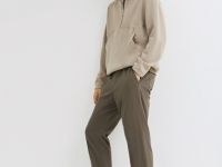 Утеплённые джоггеры из твила, Коричневый