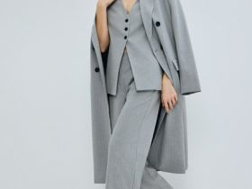 Широкие брюки из поливискозы, Серый