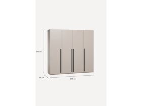 Распашной шкаф Кимбол 4-200x210 Латте с зеркалом