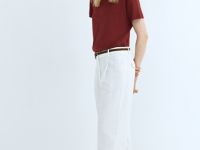 Зауженные брюки с поясом, Белый