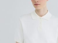Базовый джемпер поло с коротким рукавом, Белый