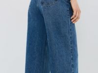 Широкие джинсы с высокой посадкой, Синий