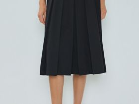 Юбка миди со складками, Черный