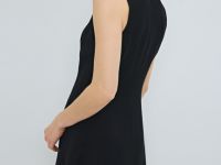 Платье без рукавов с расклёшенной юбкой, Черный