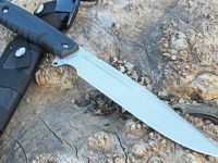 Тактический нож Атлант 3, сталь D2, черная рукоять, Нокс