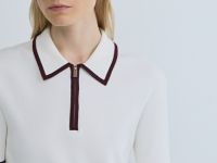 Джемпер с воротником поло на молнии, Бежевый