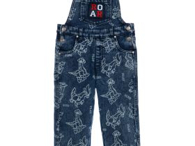 Полукомбинезон текстильный джинсовый утепленный флисом для мальчиков