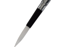 Кисть из белоснежной синтетики №7 круглая Roubloff ручка складная хромированная, покрытие обоймы sof