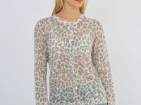 Кардиган с леопардовым принтом, Бежевый