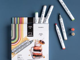 Набор маркеров спиртовых Малевичъ "GrafArt Brush" Еда 24 цвета