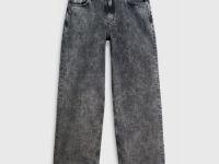 Свободные прямые джинсы средней посадки, Серый