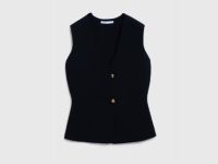 Вязаный жилет на пуговицах, Черный