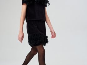 Комплект трикотажный для девочек: джемпер, юбка