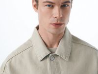 Куртка-рубашка из твила, Бежевый