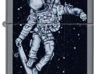 Зажигалка ZIPPO Skateboarding Astronaut с покрытием Flat Grey, латунь/сталь, серая