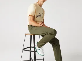Мужские классические брюки - чинос Lacoste приталенного кроя из хлопка