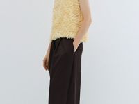 Атласные прямые брюки, Коричневый