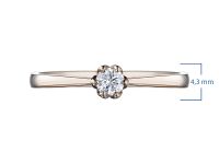 Помолвочное кольцо из красного золота с бриллиантом э0201кц05166800