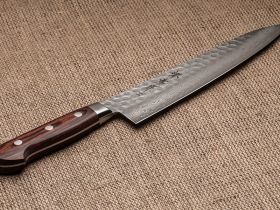 Нож Поварской 210 мм, Sakai Takayuki, сталь VG-10 Damascus 17 слоев, рукоять дерево Pakka