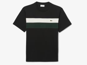 Мужская хлопковая футболка Lacoste колор-блок