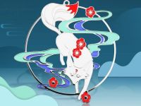 Закладка для книг с кисточкой "Лиса в цветах сливы" (нержавеющая сталь)