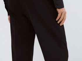 Прямые брюки с эластичным поясом, Черный