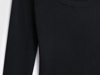 Приталенный лонгслив в рубчик, Черный