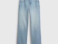 Прямые джинсы с высокой посадкой, Голубой