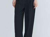 Зауженные брюки с поясом, Черный