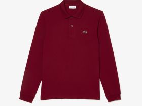 Мужское поло Lacoste L.12.21 классического кроя с длинным рукавом