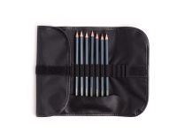 Набор чернографитных карандашей Малевичъ "Graf'Art" 8 шт в пенале-скрутке, черный