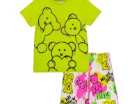 Комплект трикотажный для девочек: фуфайка (футболка), шорты