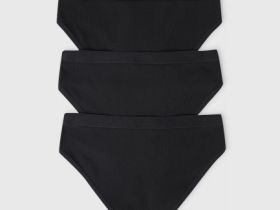 Трусы для девочек, 3 шт., Черный