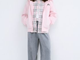 Толстовка на молнии для девочек, Розовый